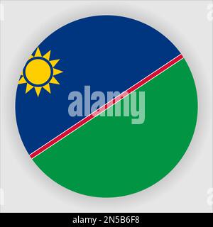 Namibia Flat Rounded Flag Icon Button Vector Stock Vector