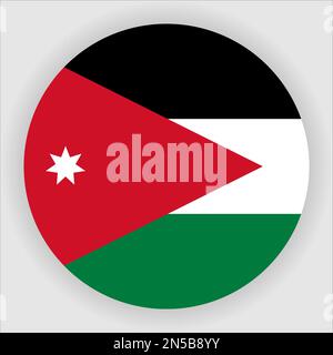 Jordan flag - flat vector square with rounded corners and dropped ...