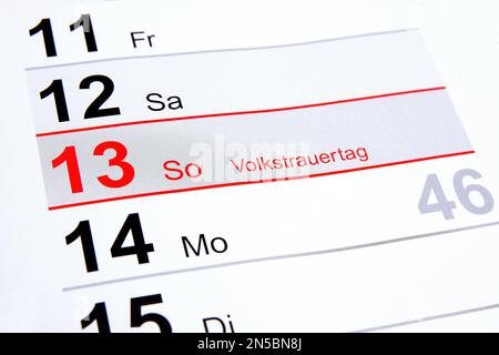 year calendar 2022 in German, sunday in commemoration of the dead Stock Photo