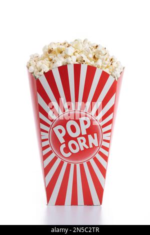 Salted popcorn isolated on white background Stock Photo
