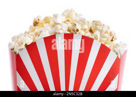 Salted popcorn isolated on white background Stock Photo