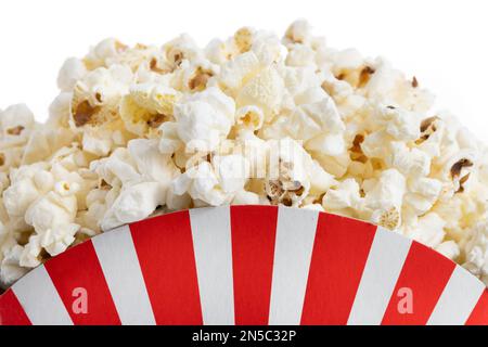 Salted popcorn isolated on white background Stock Photo