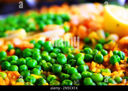 Paella, Paeja, Seafood, Frutos do mar Stock Photo