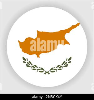 Cyprus Flat Rounded Flag Icon Button Vector Stock Vector