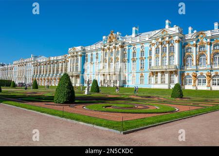 Tsarskoye Selo, Russia-14  August 2022: Imperial Grand Catherine Palace, a suburb of St. Petersburg, Saint Petersburg, Russia Stock Photo