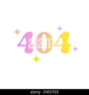 404 page not found in bright groovy style isolated on white background Stock Vector