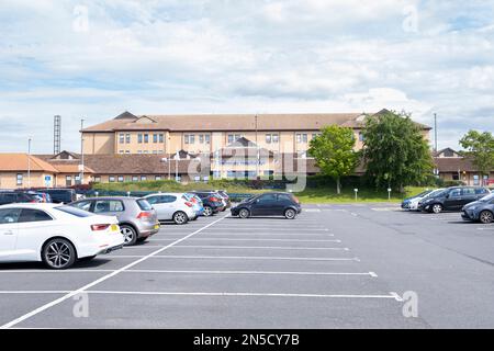 Ayr, Scotland, UK - June 05, 2022: University Hospital Ayr situated on the grounds of the old Ailsa Hospital was opened in 1991 In March 2012 it enter Stock Photo