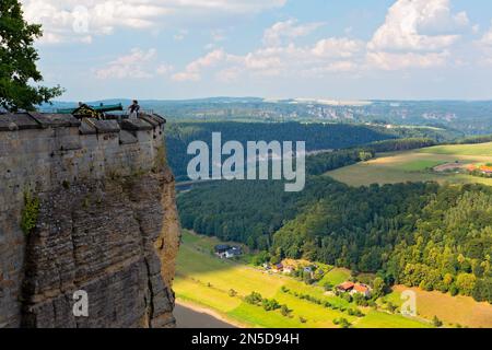 The Fortress Koenigstein, panoramic view, Saxony, Germany Stock Photo
