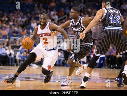 Brooklyn Nets forward Jerry Stackhouse (42) looks to pass during the game  against Orlando Magic in the second half at the Barclays Center in New York  City on November 11, 2012. Nets