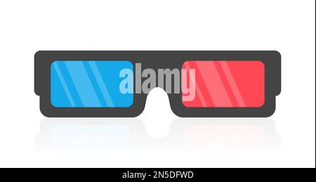 Blue Red Modern 3D Glasses Vector Icon Illustration Stock Vector