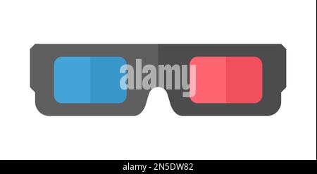 Blue Red 3D Glasses Isolated Vector Illustration Stock Vector