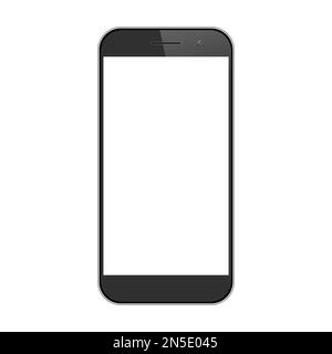 Flat Glossy Smartphone Device Vector Mockup Template Stock Vector