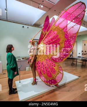 Warwickshire, England 9 Feb 2023.Compton Verney hosts the first ever exhibition dedicated to British folk costume and customs. Notting Hilland Leeds Carnival Compton Verney from 11 February – 11 June 2023 Paul Quezada-Neiman/Alamy Live News Stock Photo