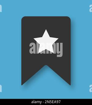 The icon of the favorite is black with a star on a blue background. Stock Vector