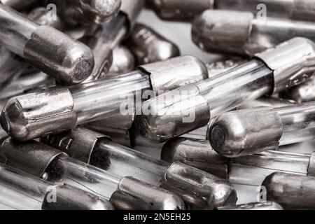 set of glass fuses on a white background Stock Photo
