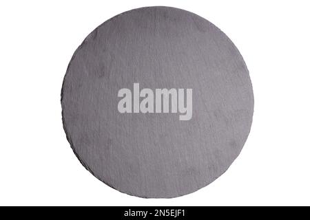 stone grey dish in isolation on white background Stock Photo