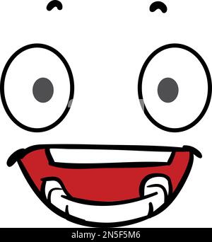 Premium Vector  Excited cartoon face retro comic amazed expression