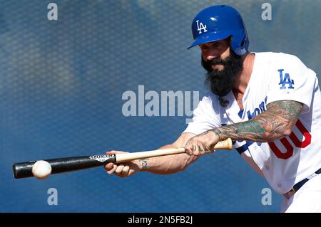 August 24, 2013 Los Angeles, CA.Los Angeles Dodgers relief pitcher Brian  Wilson #00 pitches during the Major League Baseball game between the Los  Angeles Dodgers and the Boston Red Sox at Dodger