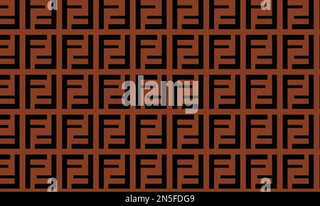letter F geometric black and brown seamless pattern.  stylish textile print with batik design.  abstract background vector illustration Stock Vector