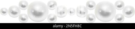 Pearl border. Realistic seamless jewelry necklace design Stock Vector