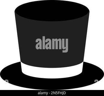 Flat design silk hat icon. Gentleman. Editable vector. Stock Vector