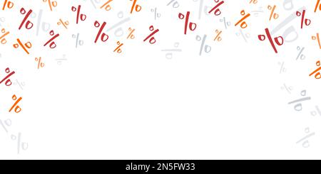 Percent sign confetti graphics with blank copy space. Discount promo ...