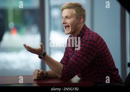 14 Canadian Actor Alex Ludwig Appears On The Morning Show Stock