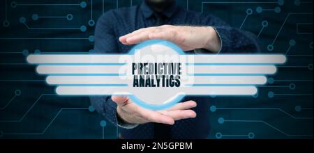 Conceptual caption Predictive Analytics. Business approach Optimize Collection Achieve CRM Identify Customer Stock Photo