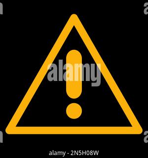 Amber vector graphic on a black background of a dashboard warning light for a malfunction in one of the many onboard systems Stock Vector