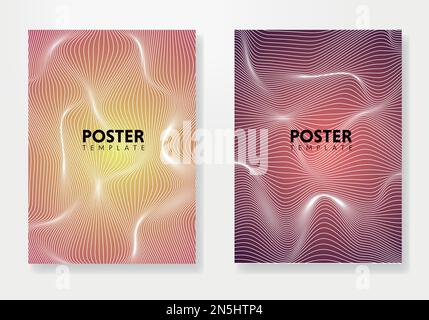 Modern poster design with abstract wave and lines. Stock Vector