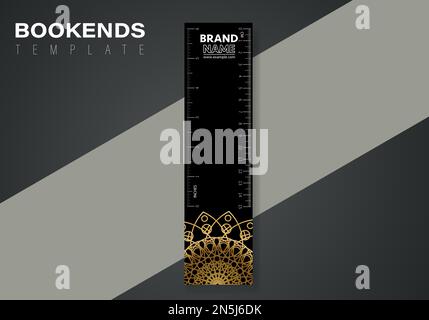 Luxury ornamental mandala bookmark design with golden arabesque pattern Arabic Islamic east style. Vector letter head template. Stock Vector