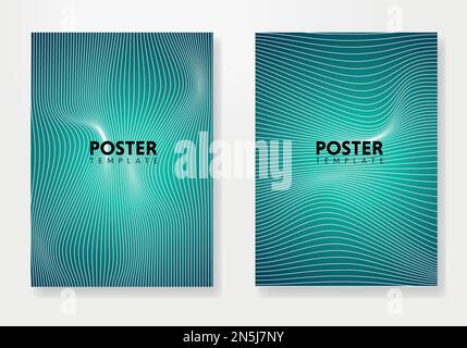 Modern poster design with abstract wave and lines. Stock Vector