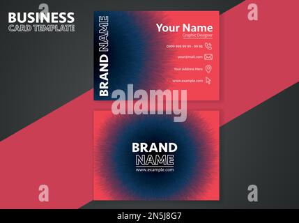 Modern abstract business card template with two side design template. Stock Vector