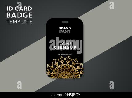 Luxury ornamental mandala badge design with golden arabesque pattern Arabic Islamic east style. Vector letter head template. Stock Vector