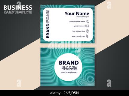 Modern abstract business card template with two side design template. Stock Vector