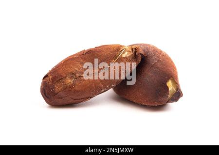 Pili Nuts from the Philippines on a White Background Stock Photo