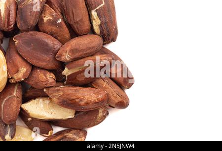 Pili Nuts from the Philippines on a White Background Stock Photo