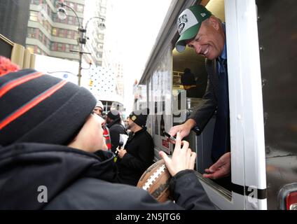 Rex Hands Off Game Ball to Fireman Ed, Fans