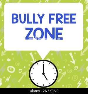 Handwriting text Bully Free Zone. Business showcase Be respectful to other bullying is not allowed here Stock Photo