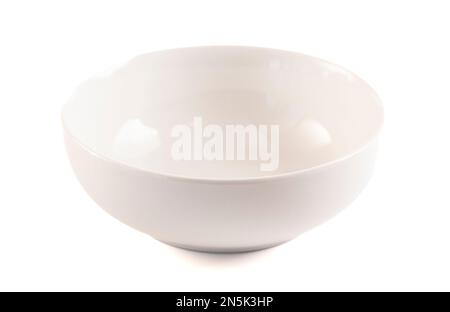 A Single White Clean and Empty Bowl Isolated on a White Backgroung Stock Photo