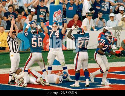 FILE - In this Jan. 25, 1987, file photo, Denver Broncos