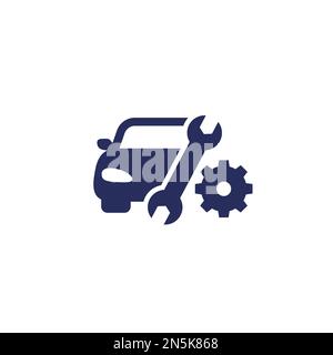 car repair service icon with wrench Stock Vector