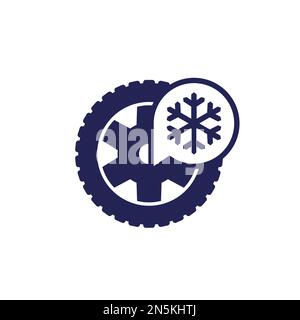 winter tires icon, snow tyre Stock Vector