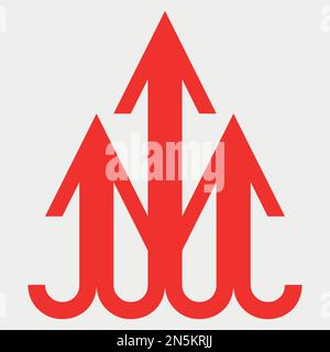 Three Face Directional Arrow Symbol vector illustration Stock Vector