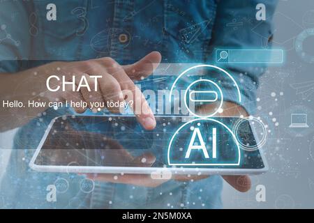 Artificial intelligence (AI), machine and deep learning and another modern computer technologies concepts. Brain representing artificial intelligence Stock Photo