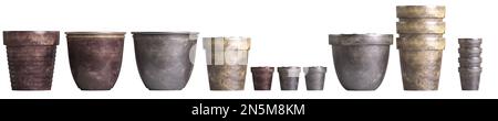 3d illustration of set ceramic pot isolated on white background Stock Photo