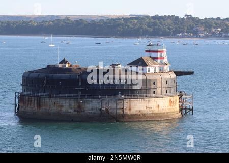 No Man's Land Fort, one of four Victorian sea forts situated in the Solent, constructed to defend Portsmouth harbour. Stock Photo