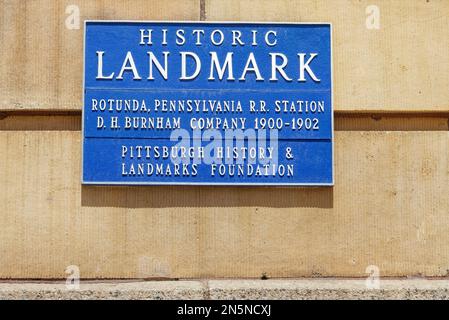 Pittsburgh Downtown: The Pennsylvanian, now apartments, was originally Pennsylvania Railroad’s Union Station. Amtrak still stops here. Stock Photo