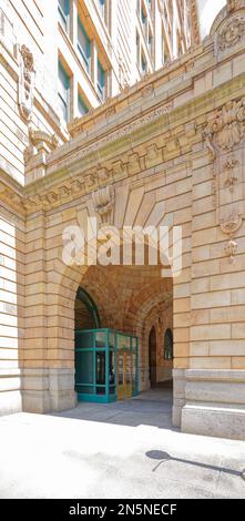 Pittsburgh Downtown: The Pennsylvanian, now apartments, was originally Pennsylvania Railroad’s Union Station. Amtrak still stops here. Stock Photo