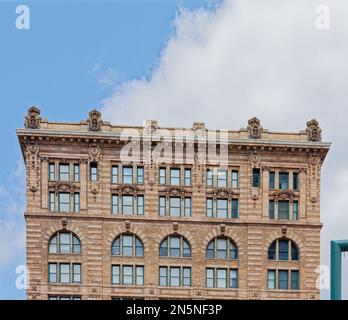 Pittsburgh Downtown: The Pennsylvanian, now apartments, was originally Pennsylvania Railroad’s Union Station. Amtrak still stops here. Stock Photo